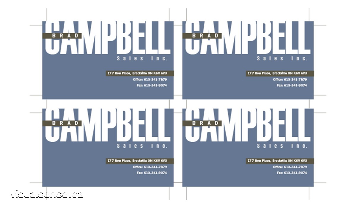 Brad Campbell Sales Business Card