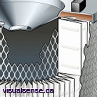 Technical illustration of an engine filter
