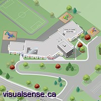 aerial view of school illustration