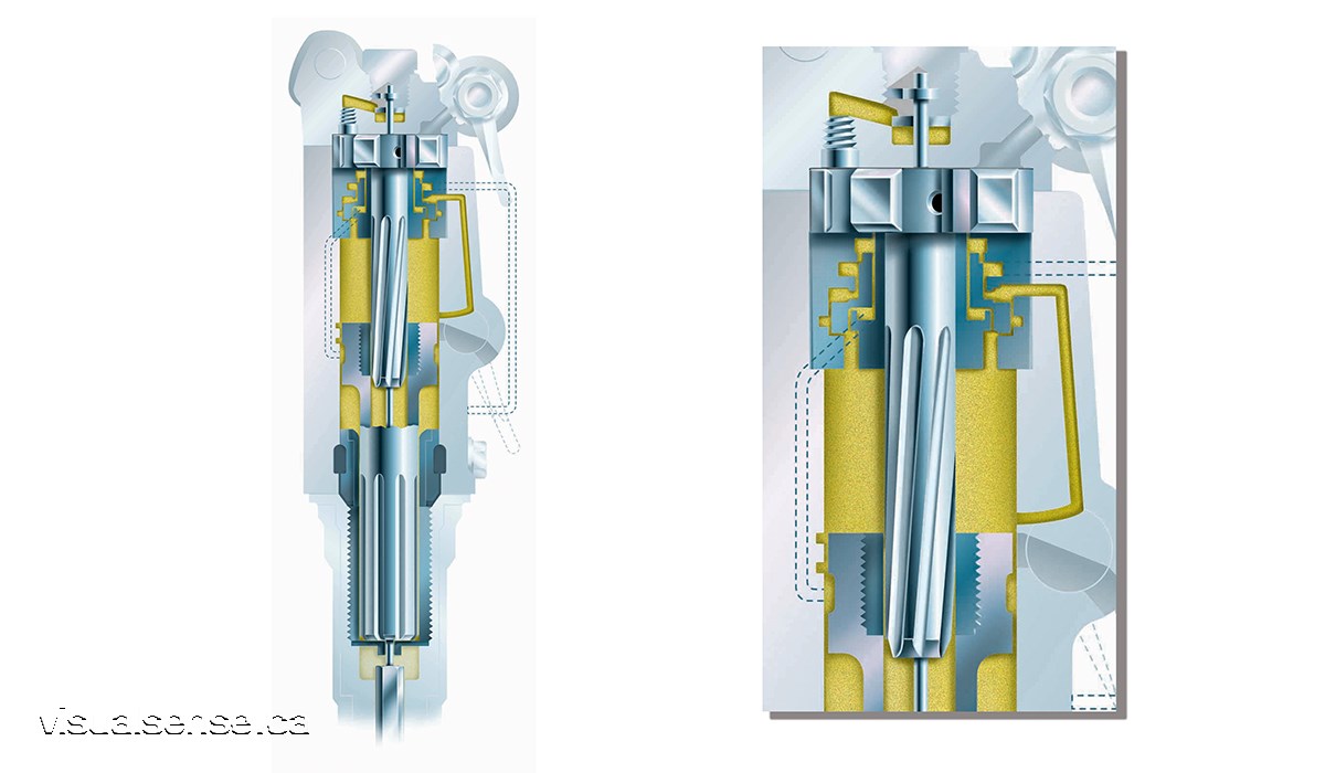 Technical Illustration of a rock drill